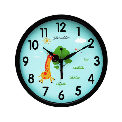 Okrągły zegar ścienny z żyrafą