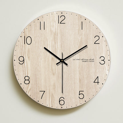 Prosty drewniany zegar ścienny klasyczny design