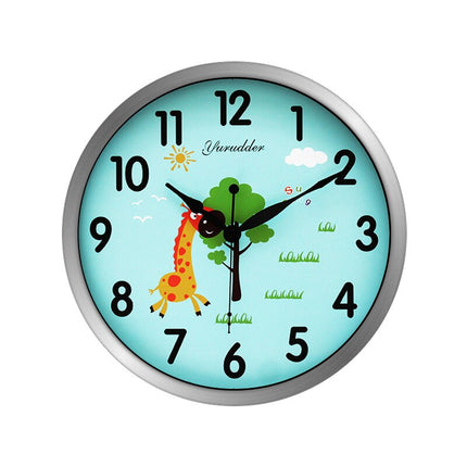 Okrągły zegar ścienny z żyrafą