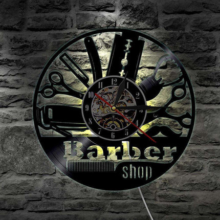 Zegar ścienny LED dla barbera steampunk