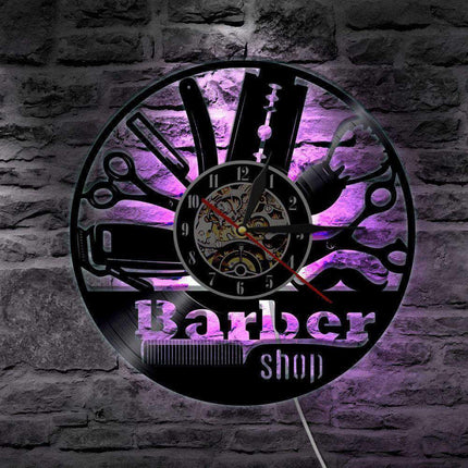 Zegar ścienny LED dla barbera steampunk