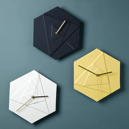 Geometryczny zegar ścienny do kuchni nowoczesny