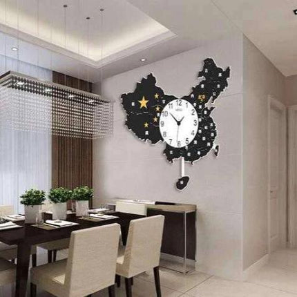 Zegar ścienny w kształcie mapy Chin