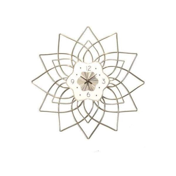 Nowoczesny metalowy zegar ażurowy kwiat
