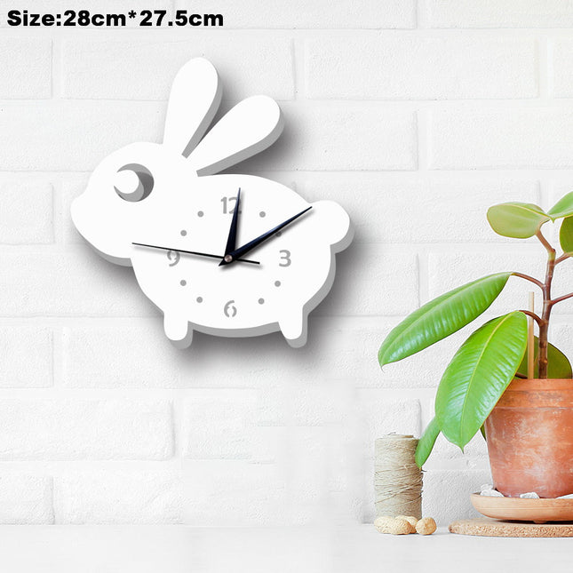 Biały zegar ścienny dla dzieci Rakieta