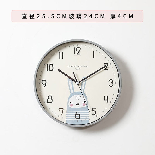 Okrągły zegar dla dzieci z królikiem