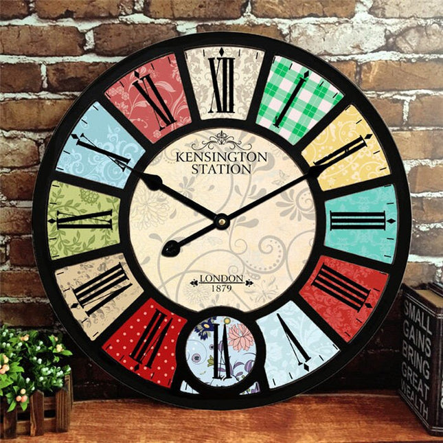 Duży zegar ścienny retro loft 60cm