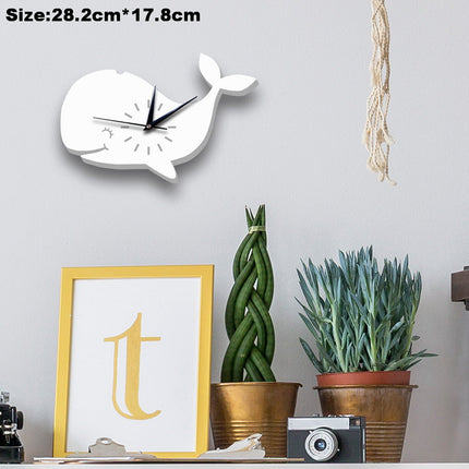 Biały zegar ścienny dla dzieci Rakieta