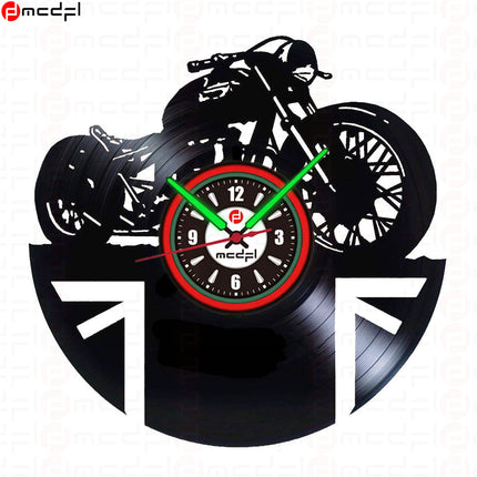 Zegar ścienny motocross czerwono-zielony na ścianę