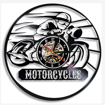 Zegar ścienny z płyty winylowej Motocross