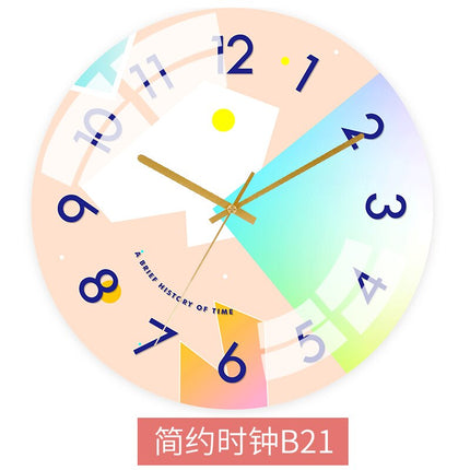 Kolorowy zegar ścienny w skandynawskim stylu