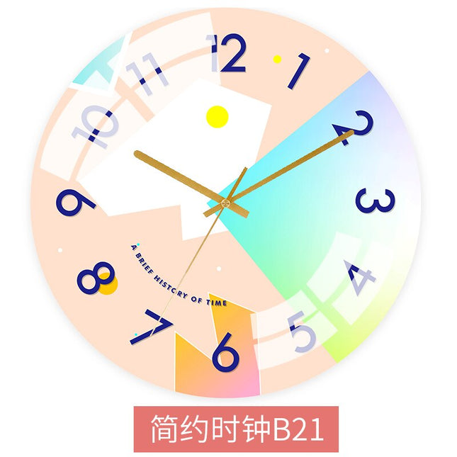 Kolorowy zegar ścienny w skandynawskim stylu