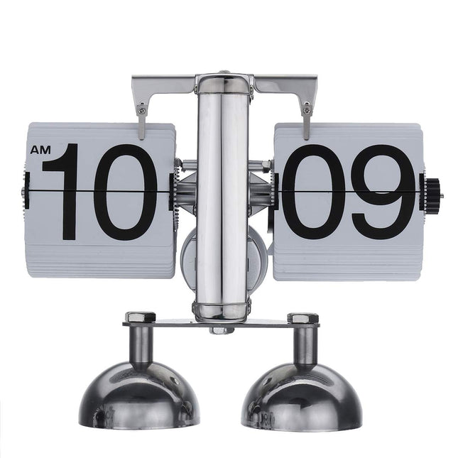 Duży metalowy zegar klapkowy retro