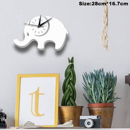 Biały zegar ścienny dla dzieci Rakieta