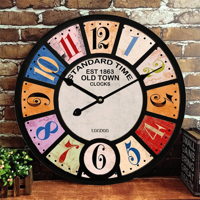 Duży zegar ścienny retro loft 60cm