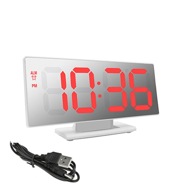 Budzik elektroniczny z lustrzanym wyświetlaczem