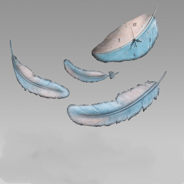 Zegar ścienny w kształcie pióra dekoracyjny