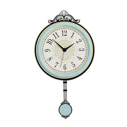 Niebieski zegar ścienny z wahadłem retro