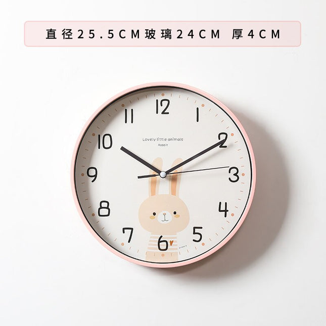 Okrągły zegar dla dzieci z królikiem