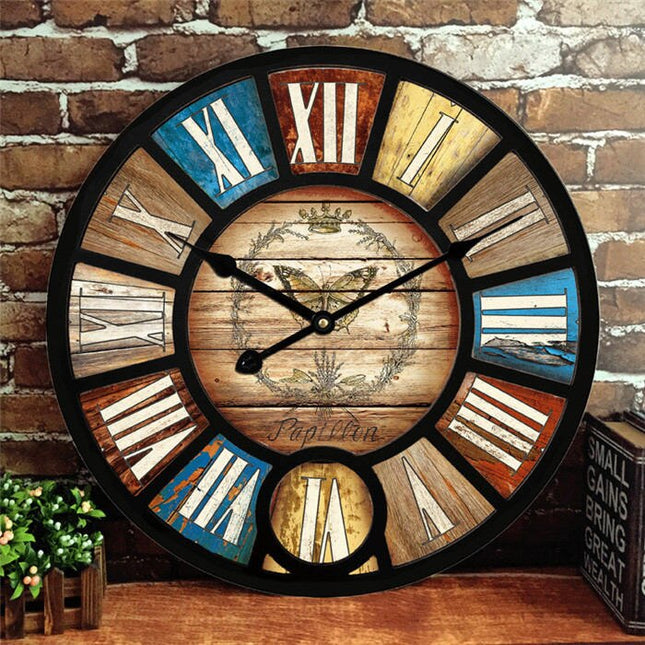 Duży zegar ścienny retro loft 60cm