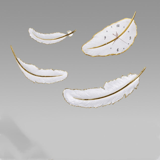 Zegar ścienny w kształcie pióra dekoracyjny