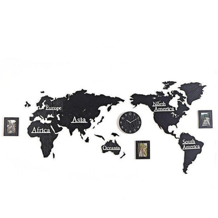 Zegar ścienny naklejka 3D mapa świata