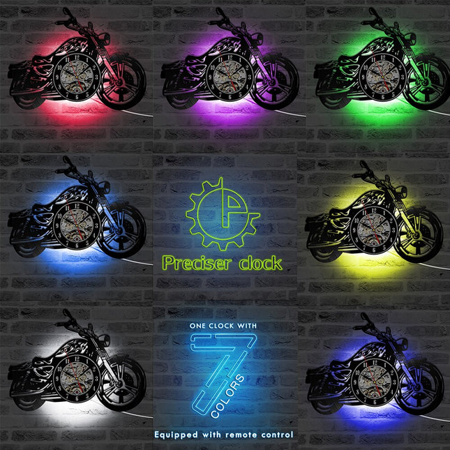 Zegar winylowy dla fana motocykli
