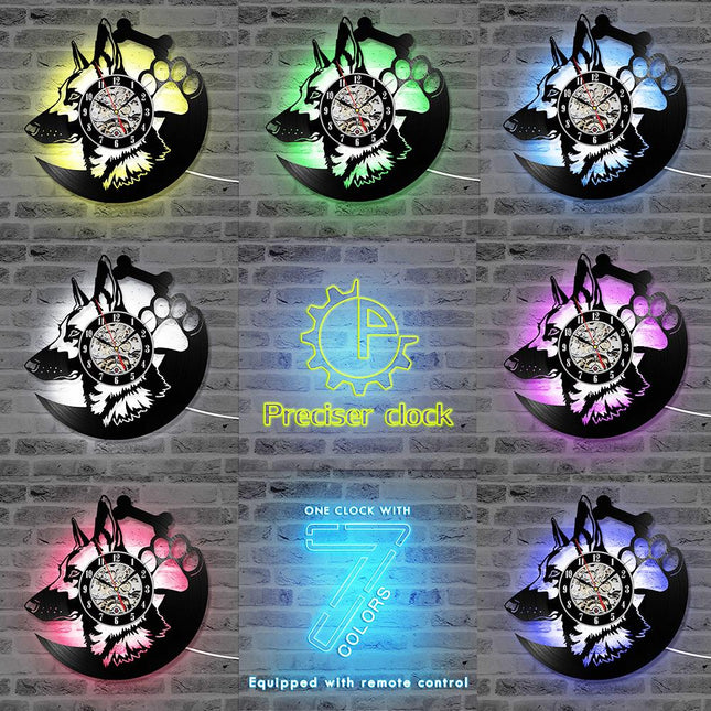 Zegar z płyty winylowej Owczarek Niemiecki