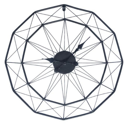 Czarny geometryczny zegar metalowy w stylu loft