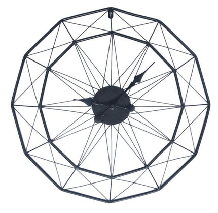 Czarny geometryczny zegar metalowy w stylu loft