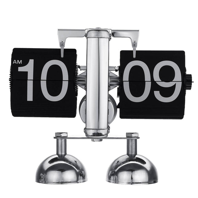 Duży metalowy zegar klapkowy retro