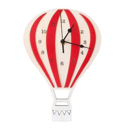 Drewniany zegar ścienny balon do pokoju dziecka