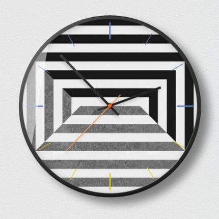 Nowoczesny zegar ścienny z geometrycznym wzorem