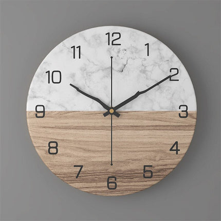 Nowoczesny zegar ścienny imitacja marmuru