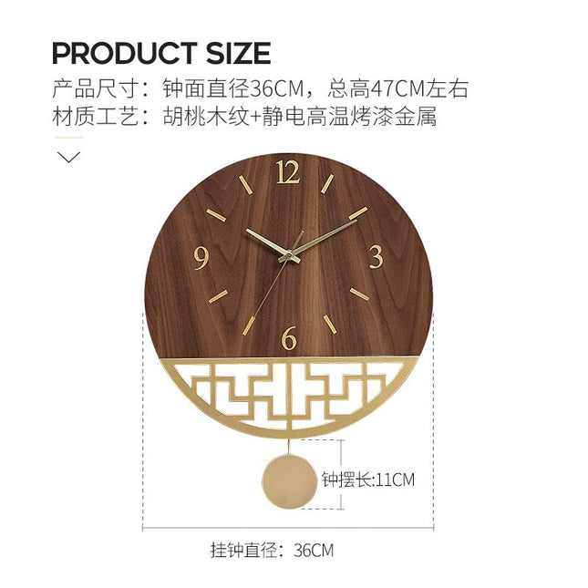 Drewniany zegar ścienny w japońskim stylu