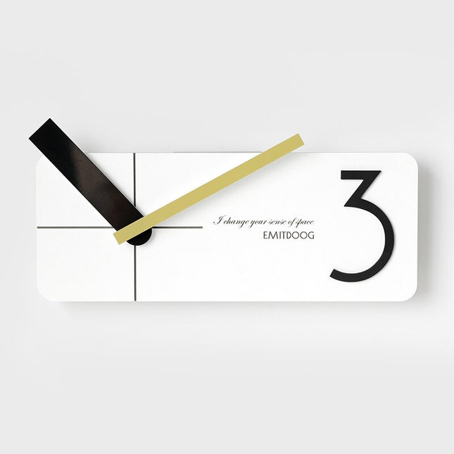 Nowoczesny prostokątny zegar ścienny z drewna