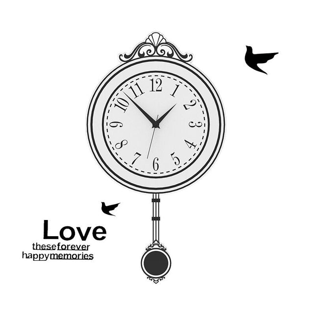 Niebieski zegar ścienny z wahadłem retro