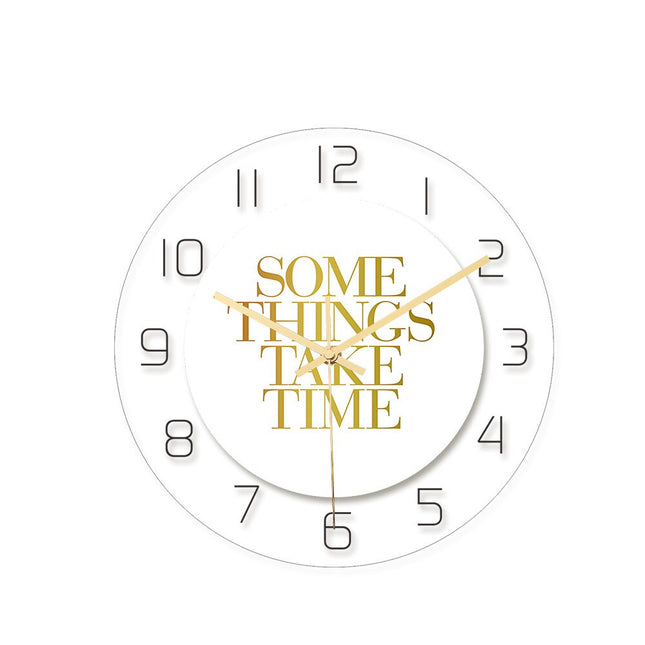 Skandynawski zegar ścienny efekt marmuru