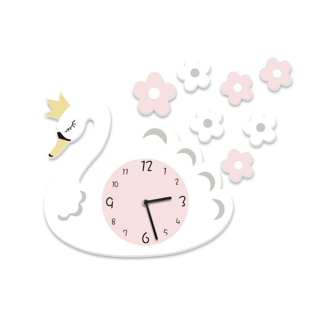 Zegar ścienny dla dzieci Łabędź