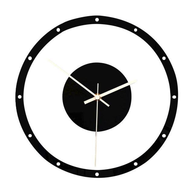 Nowoczesny czarny zegar akrylowy minimalistyczny design