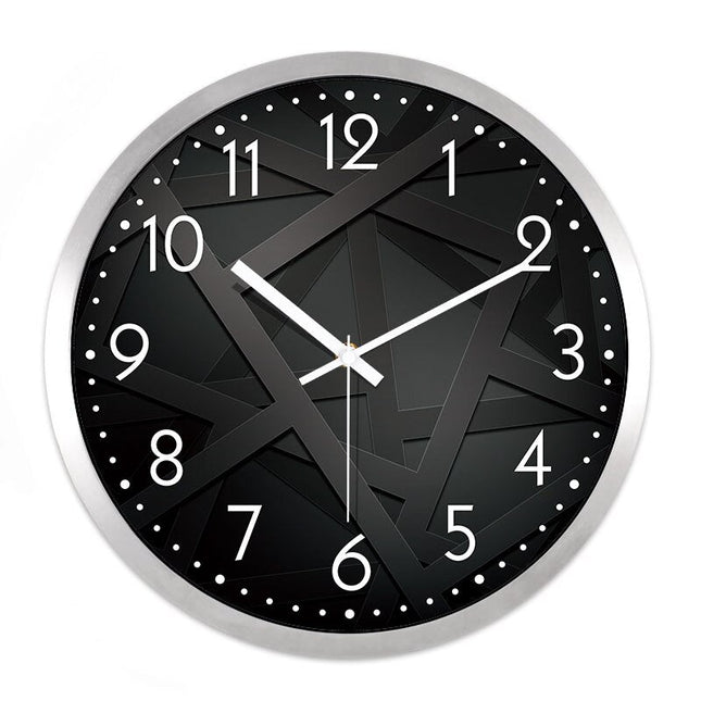 Nowoczesny czarny zegar ścienny do salonu