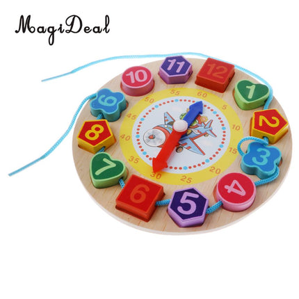 Drewniany zegar edukacyjny sorter kształtów