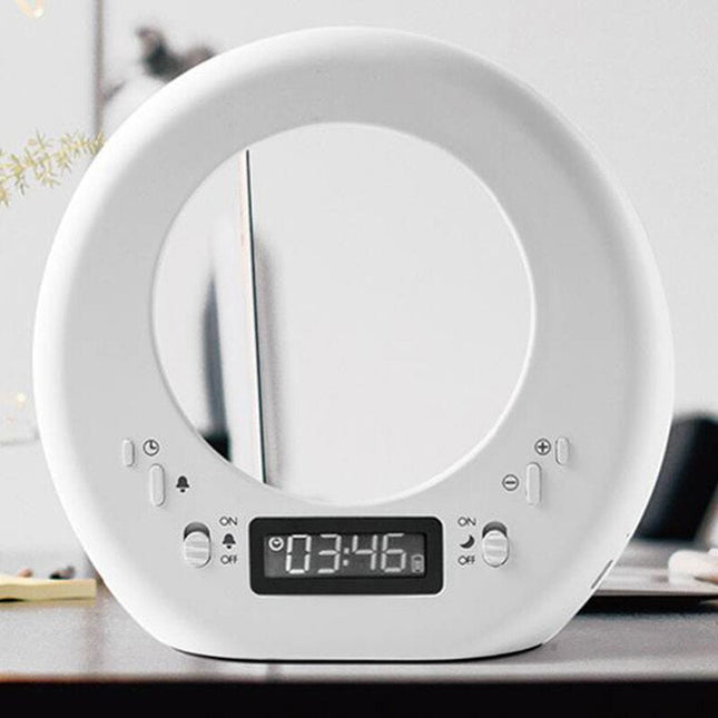 Futurystyczny budzik z lampką nocną księżyc