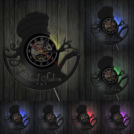 Zegar z płyty winylowej salon kosmetyczny