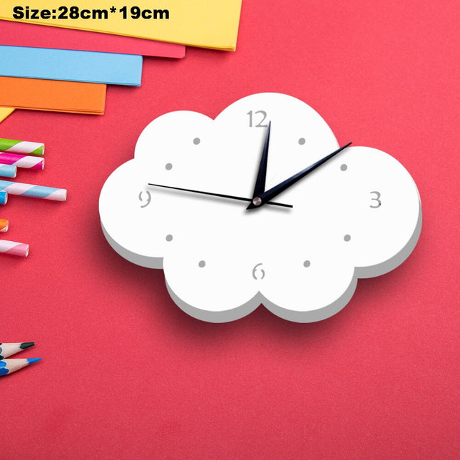 Biały zegar ścienny dla dzieci Rakieta