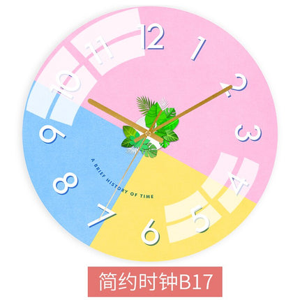 Kolorowy zegar ścienny w skandynawskim stylu