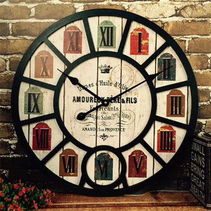 Duży zegar ścienny retro loft 60cm