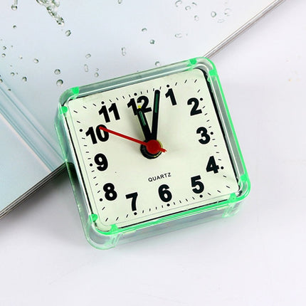 Mały kwadratowy budzik podróżny na baterie