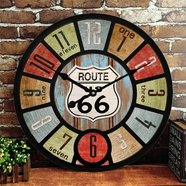 Duży zegar ścienny retro loft 60cm