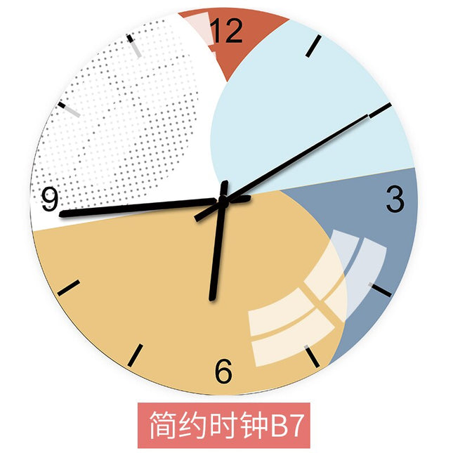 Kolorowy zegar ścienny w skandynawskim stylu